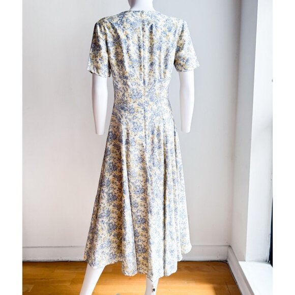Laura Ashley Blue and Yellow Floral Midi Dress - Picture 7 of 9